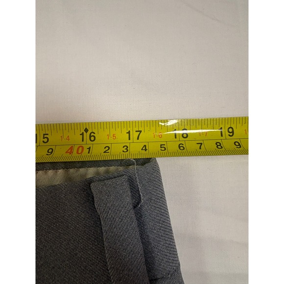 True Vintage Mens Gray Dress Pants Straight Trousers 32x31.5 Retro Slate Gray - Picture 9 of 10